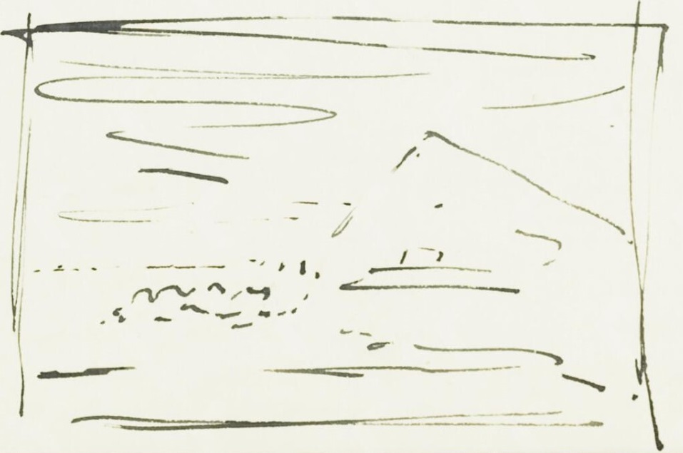 ill. 1 Piet Mondrian, sketch in a letter to Sal Slijper of 2 April 1916, Sal Slijper archive, RKD – Netherlands Institute for Art History (0150.281)